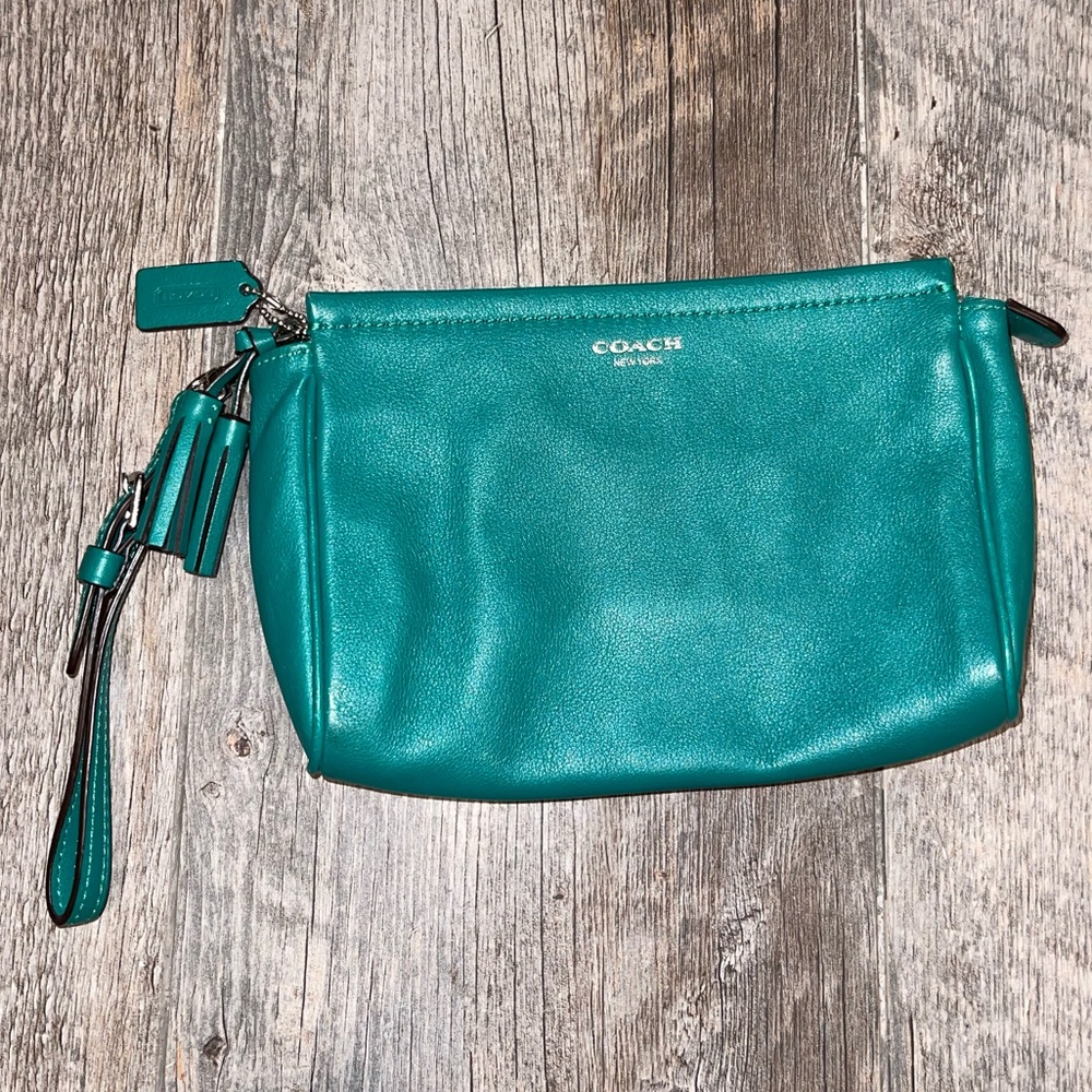 Turquoise COACH Wristlet